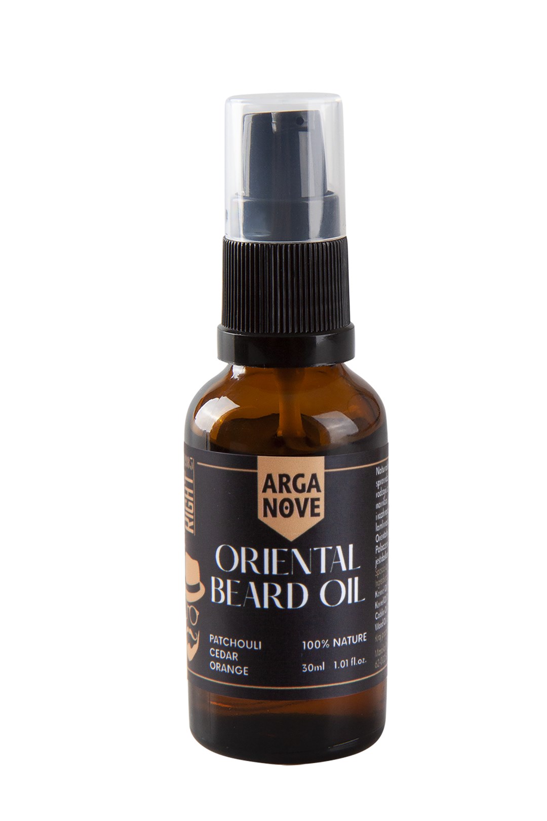 ORIENTALNY OLEJEK DO PIELĘGNACJI TWARZY, BRODY I ZAROSTU M30ml pompka