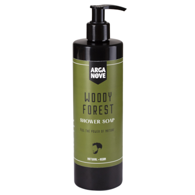 PRAWDZIWE OLIWNE MYDŁO POD PRYSZNIC DLA MĘŻCZYZN WOODY FOREST 400ml pompka