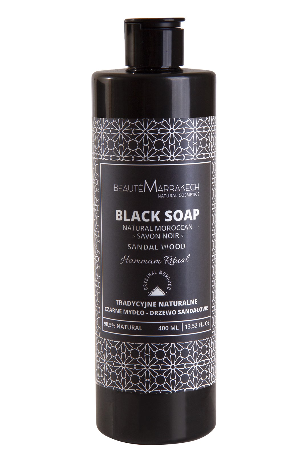 Beaute Marrakech Czarne Mydlo- Drzewo sandalowe- 400ml